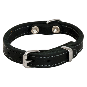 JV VETLEDER Halsband Zwart-10mmx25cm