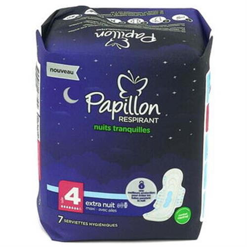 Papillon Maandverband Extra Nacht Maxi met Vleugels – 7 stuks – Maat 4