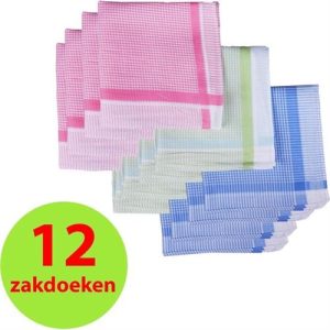 Zakdoeken Dames 12 Stuks 28x28cm 100% katoen