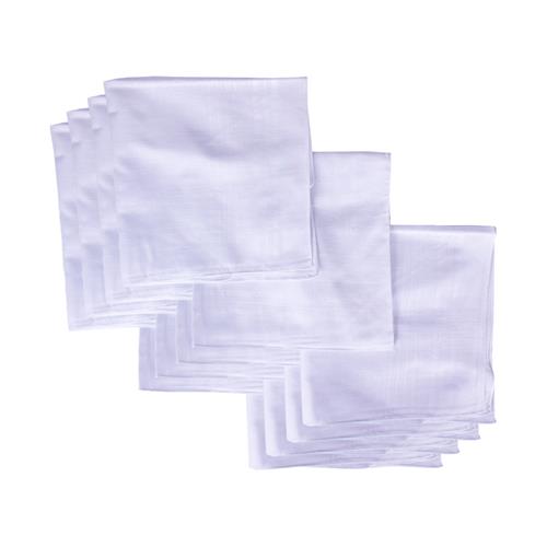 12 Stuks Heren Zakdoeken Wit