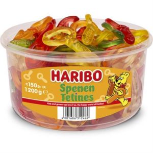 Haribo Spenen 1,200kg – Fruitgom Snoepjes In Hersluitbare Pot – 150 Stuks – Bulk Snoep