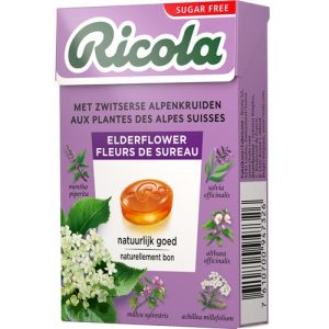 Ricola Vlierbloesem Suikervrij 50g – Kruidenpastilles met natuurlijke extracten