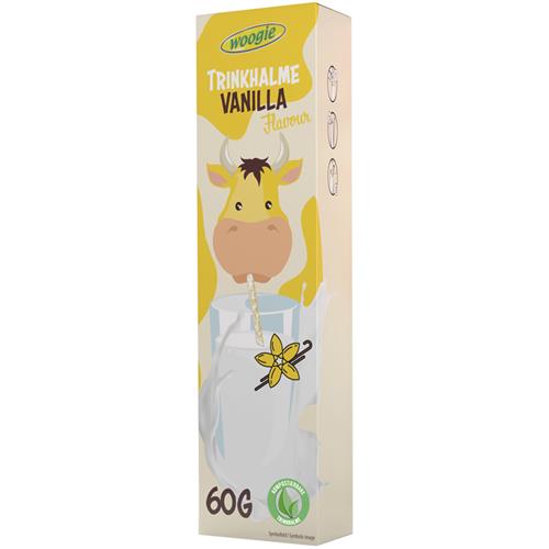 Woogie Drink Rietjes “Vanille” 60g – Gearomatiseerde Suikerparels Met Vanillesmaak