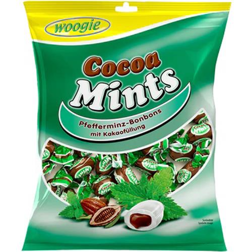 Woogie Muntsnoepjes Met Cacaovulling 150g – Cacao Mints – Apart Verpakt