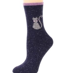 Katten Sokken met wol – Bow Tie – Navy