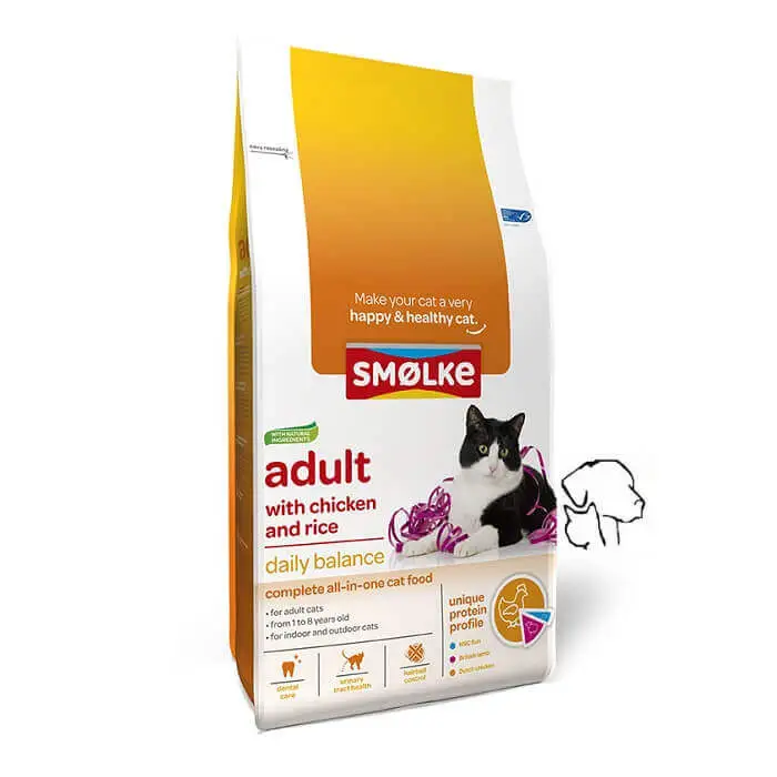 Smolke adult kip en rijst 10kg